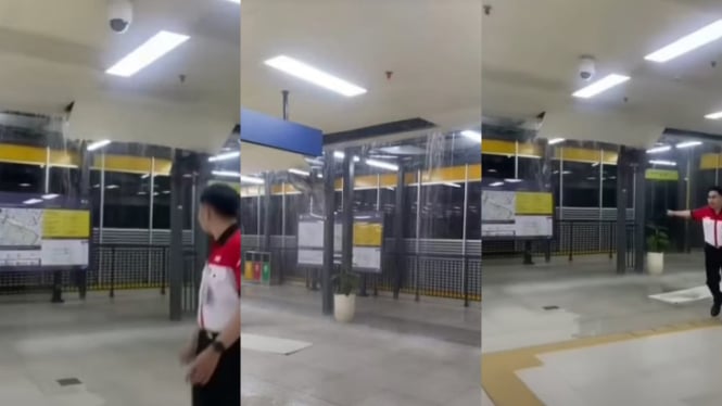 Dampak Hujan Lebat: Atap Stasiun LRT Jabodebek Cawang Bocor, KAI Berikan Penjelasan