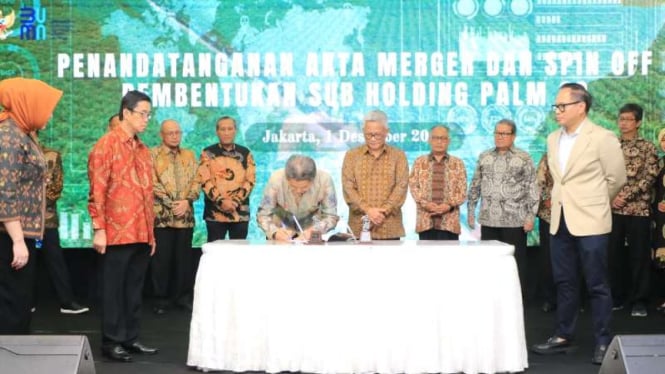 PTPN Holds the Official Merger of 13 Companies into Subholding PalmCo and SupportingCo