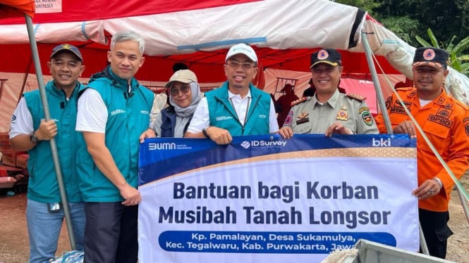 Holding BUMN Jasa Survei Membantu Korban Longsor Purwakarta dengan Penyaluran Bantuan